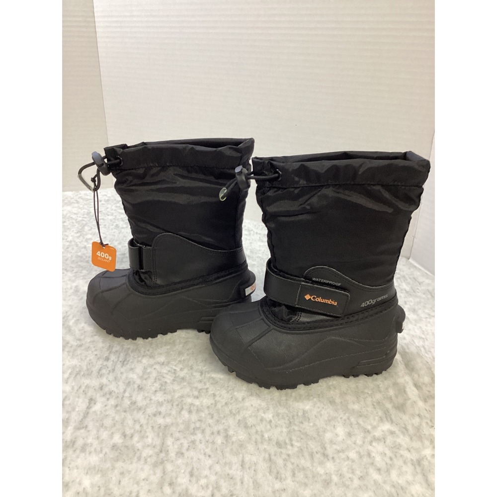 Columbia Childrens Powderbug Forty Snow Boot Black Orange 400g Waterproof Size 9